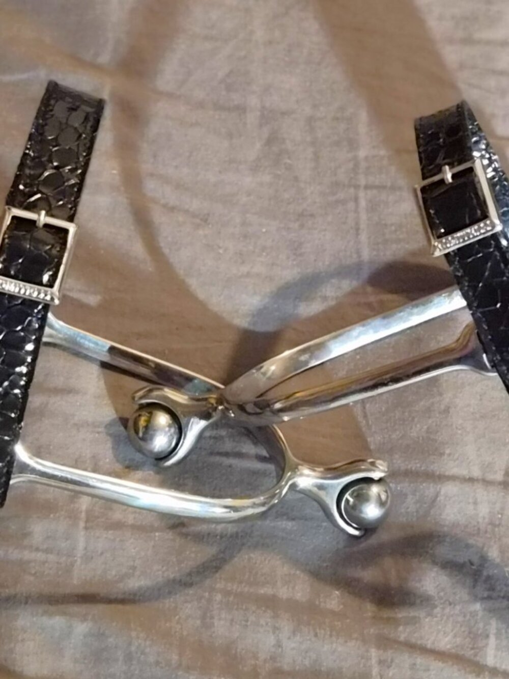 Coronet Soft Touch Spurs Large Roller Ball Stainless Steel Horse Spurs w/ Straps